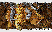 Physical Panoramic Map of Baoshan, darken