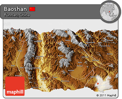 Physical Panoramic Map of Baoshan