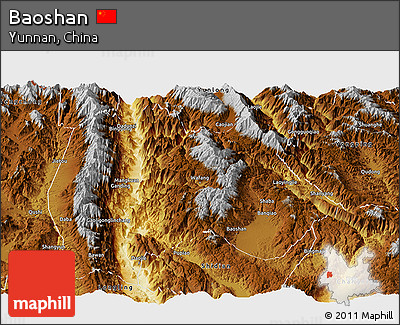 Physical Panoramic Map of Baoshan