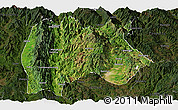 Satellite Panoramic Map of Baoshan, darken