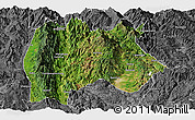 Satellite Panoramic Map of Baoshan, desaturated
