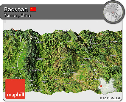 Satellite Panoramic Map of Baoshan