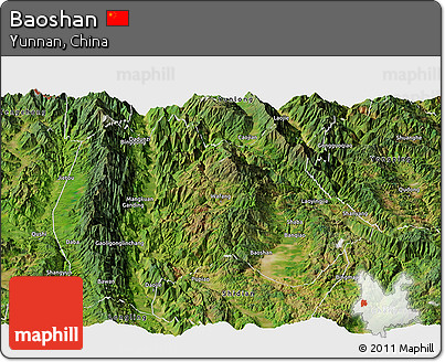Satellite Panoramic Map of Baoshan