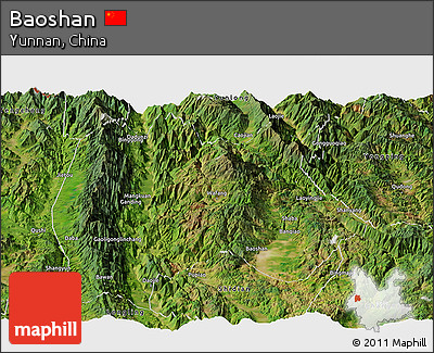 Satellite Panoramic Map of Baoshan