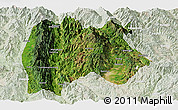 Satellite Panoramic Map of Baoshan, lighten