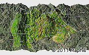 Satellite Panoramic Map of Baoshan, semi-desaturated