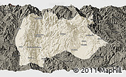 Shaded Relief Panoramic Map of Baoshan, darken