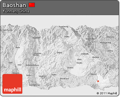 Silver Style Panoramic Map of Baoshan