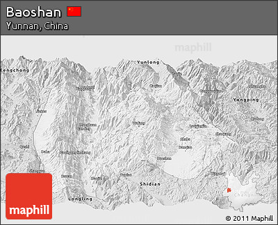 Silver Style Panoramic Map of Baoshan