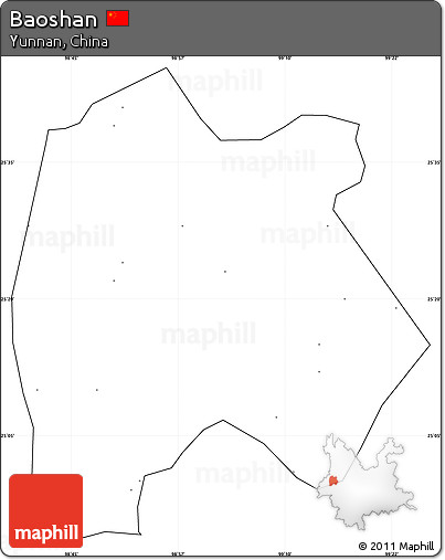 Blank Simple Map of Baoshan, cropped outside, no labels
