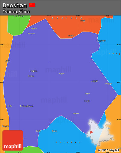 Political Simple Map of Baoshan