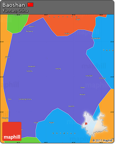 Political Simple Map of Baoshan