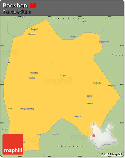 Savanna Style Simple Map of Baoshan