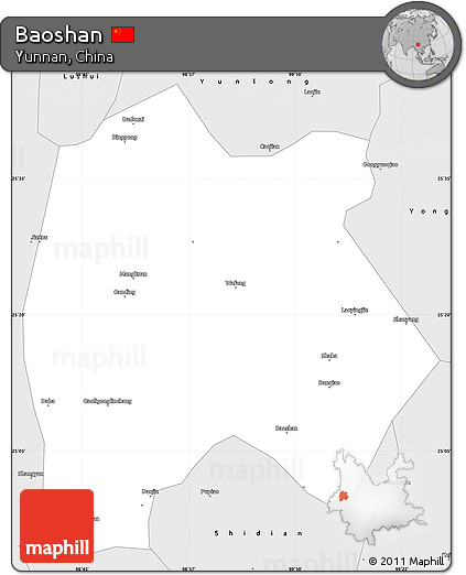 Silver Style Simple Map of Baoshan