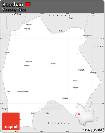 Silver Style Simple Map of Baoshan