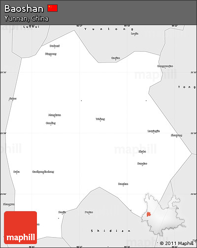 Silver Style Simple Map of Baoshan