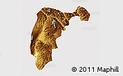 Physical 3D Map of Changning, cropped outside