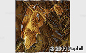 Physical 3D Map of Changning, darken