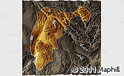 Physical 3D Map of Changning, darken, semi-desaturated
