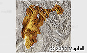 Physical 3D Map of Changning, lighten, semi-desaturated