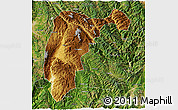 Physical 3D Map of Changning, satellite outside