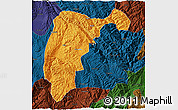 Political 3D Map of Changning, darken