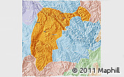 Political 3D Map of Changning, lighten