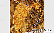 Political 3D Map of Changning, physical outside