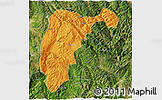 Political 3D Map of Changning, satellite outside