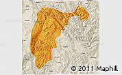 Political 3D Map of Changning, shaded relief outside
