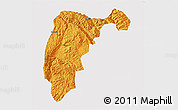 Political 3D Map of Changning, single color outside