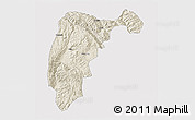 Shaded Relief 3D Map of Changning, cropped outside