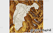 Shaded Relief 3D Map of Changning, physical outside