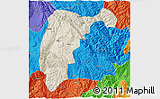 Shaded Relief 3D Map of Changning, political outside