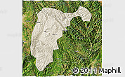 Shaded Relief 3D Map of Changning, satellite outside