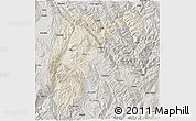 Shaded Relief 3D Map of Changning, semi-desaturated