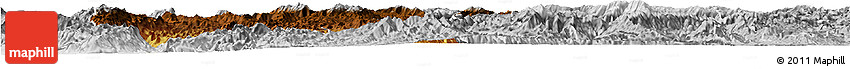 Physical Horizon Map of Changning, lighten, desaturated