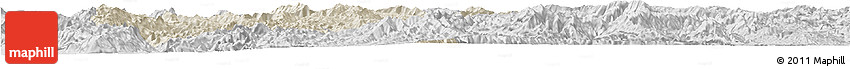 Shaded Relief Horizon Map of Changning, desaturated