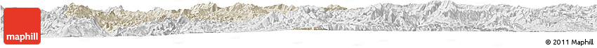 Shaded Relief Horizon Map of Changning, lighten, desaturated
