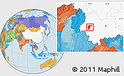 Political Location Map of Changning, highlighted country