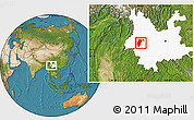 Satellite Location Map of Changning, highlighted parent region