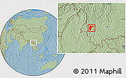 Savanna Style Location Map of Changning, hill shading
