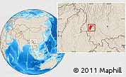 Shaded Relief Location Map of Changning