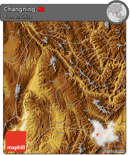 Physical Map of Changning