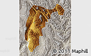 Physical Map of Changning, lighten, semi-desaturated