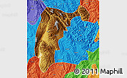 Physical Map of Changning, political outside