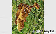 Physical Map of Changning, satellite outside