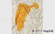 Political Map of Changning, shaded relief outside