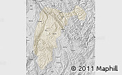Shaded Relief Map of Changning, desaturated