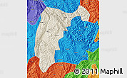 Shaded Relief Map of Changning, political outside